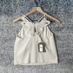 Anthropologie Forever That Girl Butterfly Tank White Size Large‎